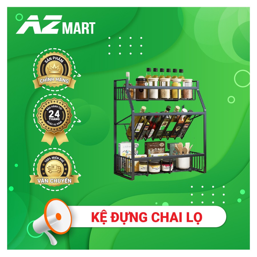 Kệ Nhà Bếp - Kệ Gia Vị - Sơn Tĩnh Điện 3 Lớp Cao Cấp Mẫu Mới 2021