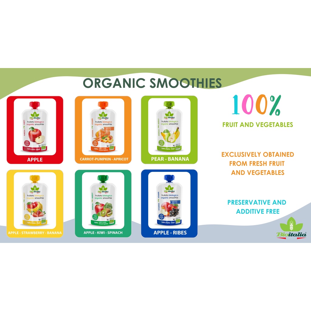 Sinh Tố Lê Và Chuối Hữu Cơ Organic Pear Banana Smoothie BioItalia 120g