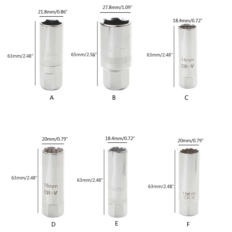 Ổ Cắm 12 Điểm Xoay 360 Độ 14MM 16MM Bằng Thép Chuyên Dụng