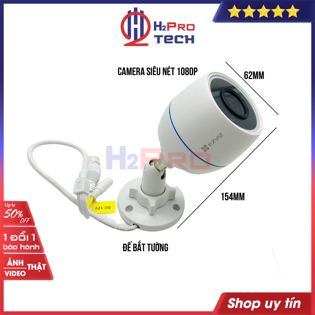 Camera Ngoài Trời Ezviz C3TN, Camera Ezviz Ngoài Trời Siêu Nét, Chống Nước, Đàm Thoại 2 Chiều, IP Thông Minh-H2Pro Tech