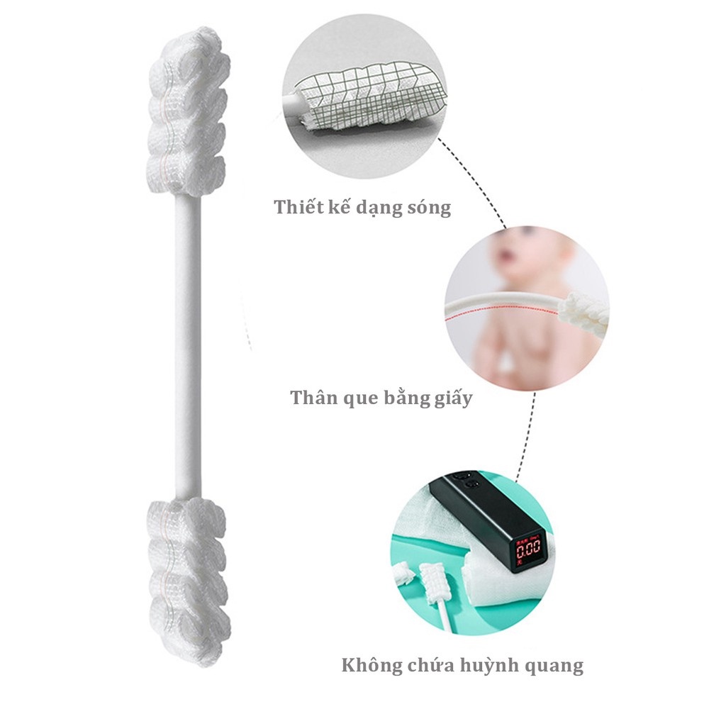 Rơ lưỡi BABUU, hộp rơ lưỡi 30 que V-coool an toàn vệ sinh răng miệng cho bé