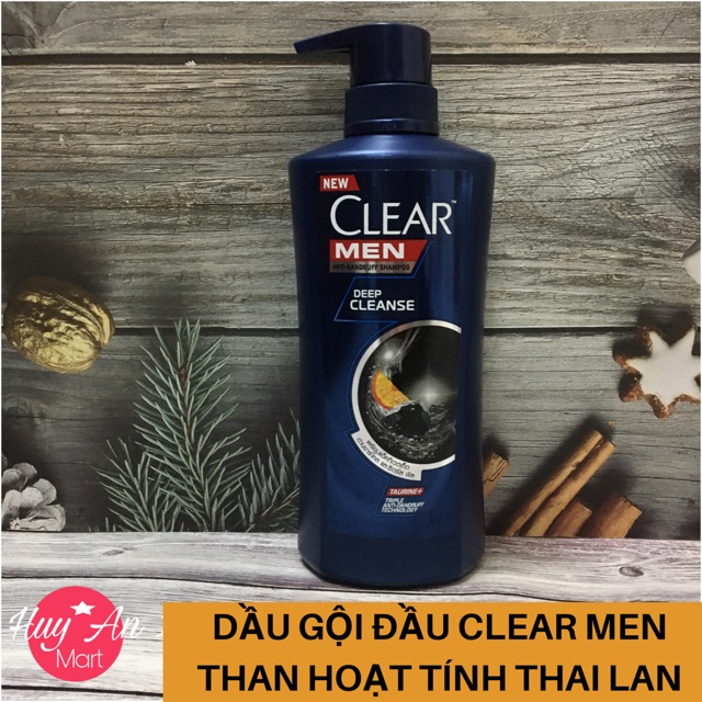 Dầu gội đầu SẠCH GÀU Clear men than hoạt tính Thái Lan 450ml