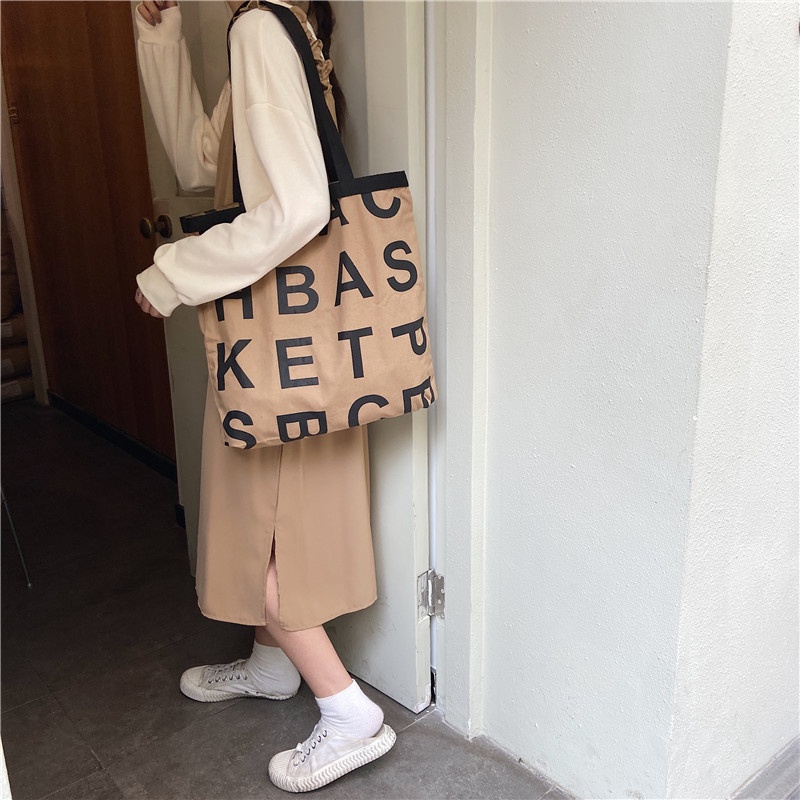 Túi tote Seagloca chất liệu canvas cỡ lớn phù hợp mua sắm