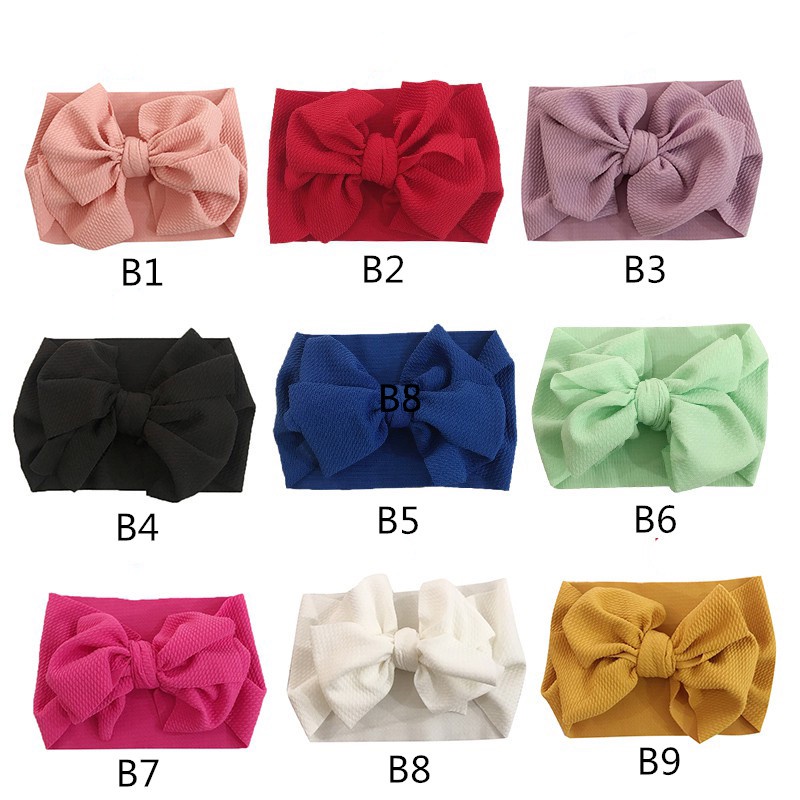 Mũ Turban Mềm Mại Co Giãn Màu Trơn Dành Cho Bé 0-4 Tuổi