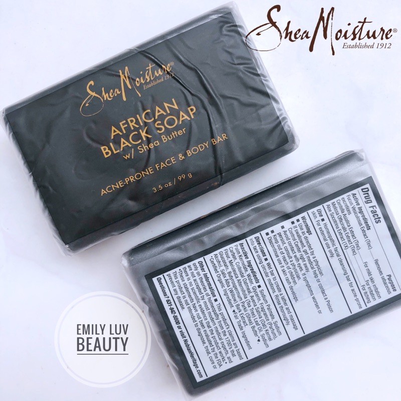 Xà bông/xà phòng đen giảm mụn lưng African Black Soap Shea Moisture 230g Mỹ