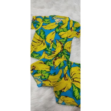 Bộ pijama tay ngắn quần đùi vải lanh(tol) nhung cho bé gái