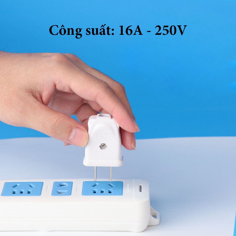Phích Cắm Điện Chịu Tải 16A - 250V - Chống Va Đập, Chống Cháy An Toàn Công Suất Lớn - PCD01 - Gia Dụng Tý Tẹo