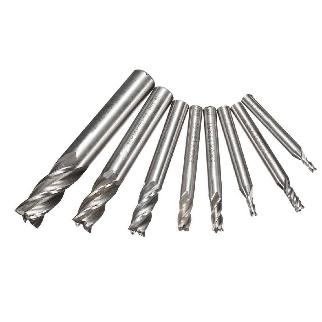 Mũi dao phay CNC 4 rãnh chất liệu thép gió 3-16mm