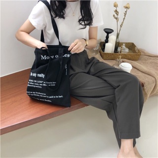 Túi Tote Túi Vải Chữ More Or Less Canvas Hàn Quốc Siêu Xinh Giá Cực Rẻ