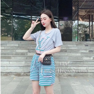 Set đồ nữ cá tính, set quần sóc áo thun đi chơi sang chảnh mùa hè đẹp 8A01174
