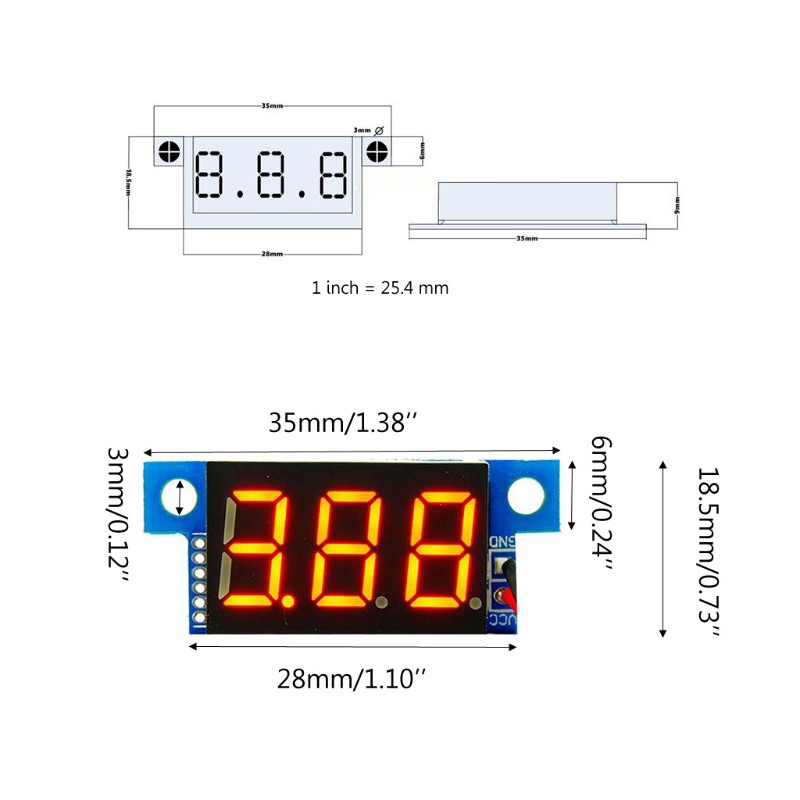 Đồng hồ đo dòng điện DC 0-10A LED