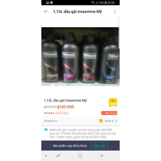 DẦU GỘI Tresemme 1.15L