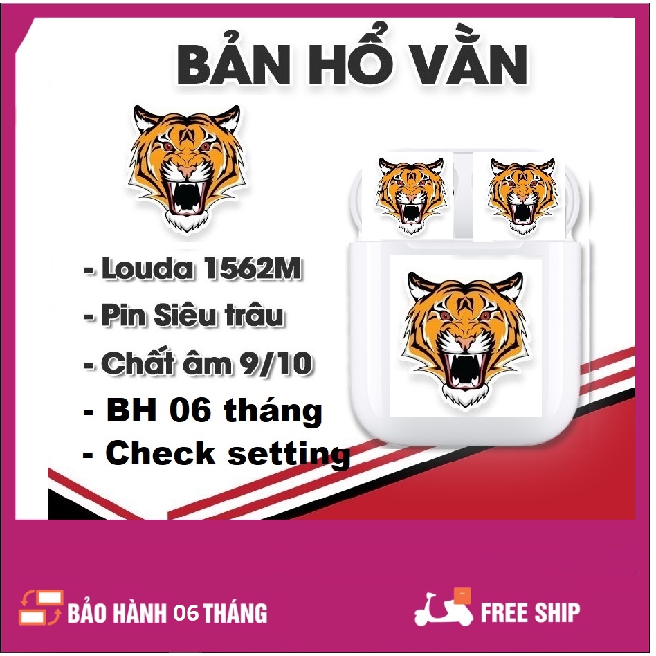 Tai nghe bluetooth HỔ VẰN XỊN, kết nối không dây TWS 5.0 chip LOUDA 1562M, Pin Trâu, Bản Cao Cấp Nhất 2022, BH 06 tháng