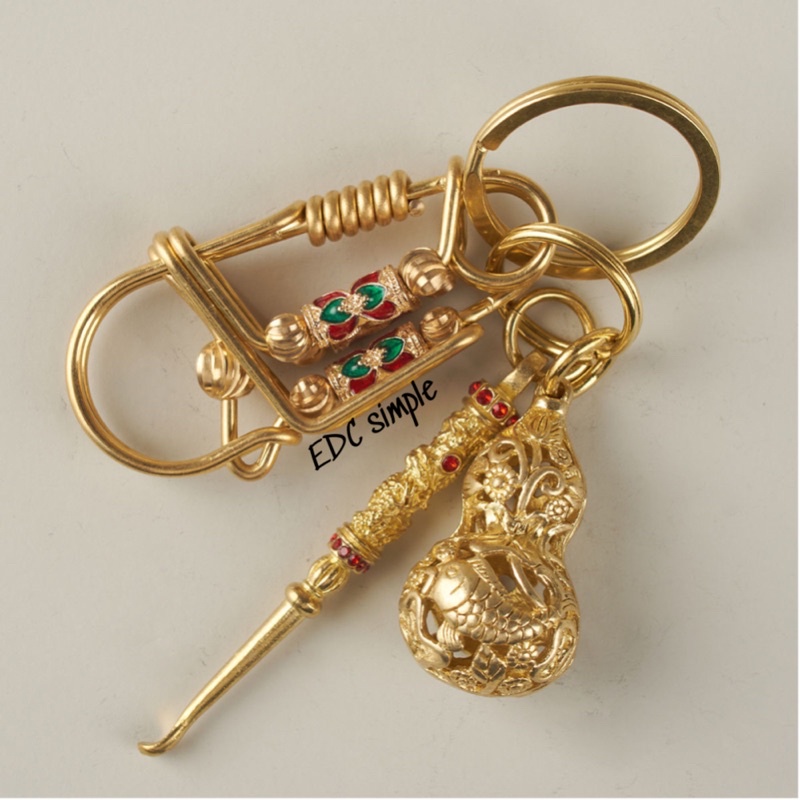 Móc khoá phong thuỷ tỳ hưu vàng ngậm ngọc cao cấp