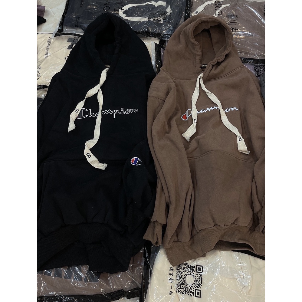 Áo Hoodie Nỉ Tàu in chữ CHAM dáng thụng