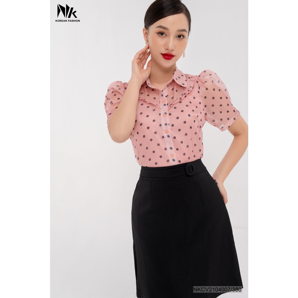 Chân Váy Công Sở NK Fashion Dáng Chữ A Kèm Đai Bọc Sườn Chất Liệu Nhập Hàn Cao Cấp NKCV2104007