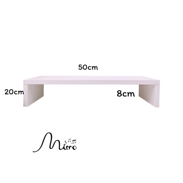 Kệ  gỗ máy tính để bàn đa chức năng decor bàn học kích thước 8*20*50cm dùng để kê màn hình đặt trên bàn học, để sách vở