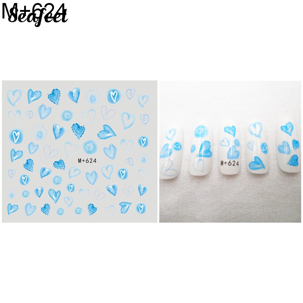 SF Animal Heart Star Bee Flower Nail Sticker Water Transfer Art Decor