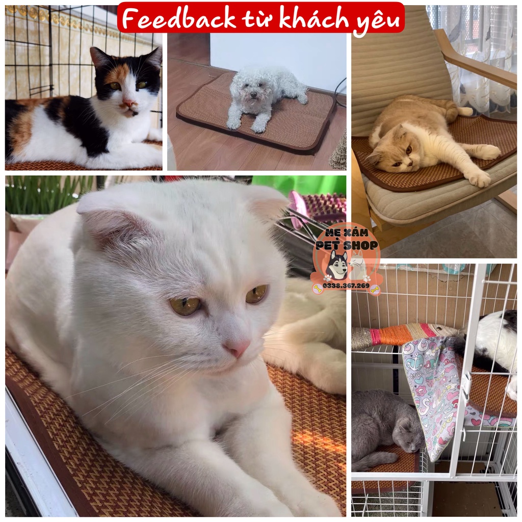 Chiếu điều hòa cho chó mèo, chiếu mát mùa hè cho chó mèo, thảm trải lồng chó mèo