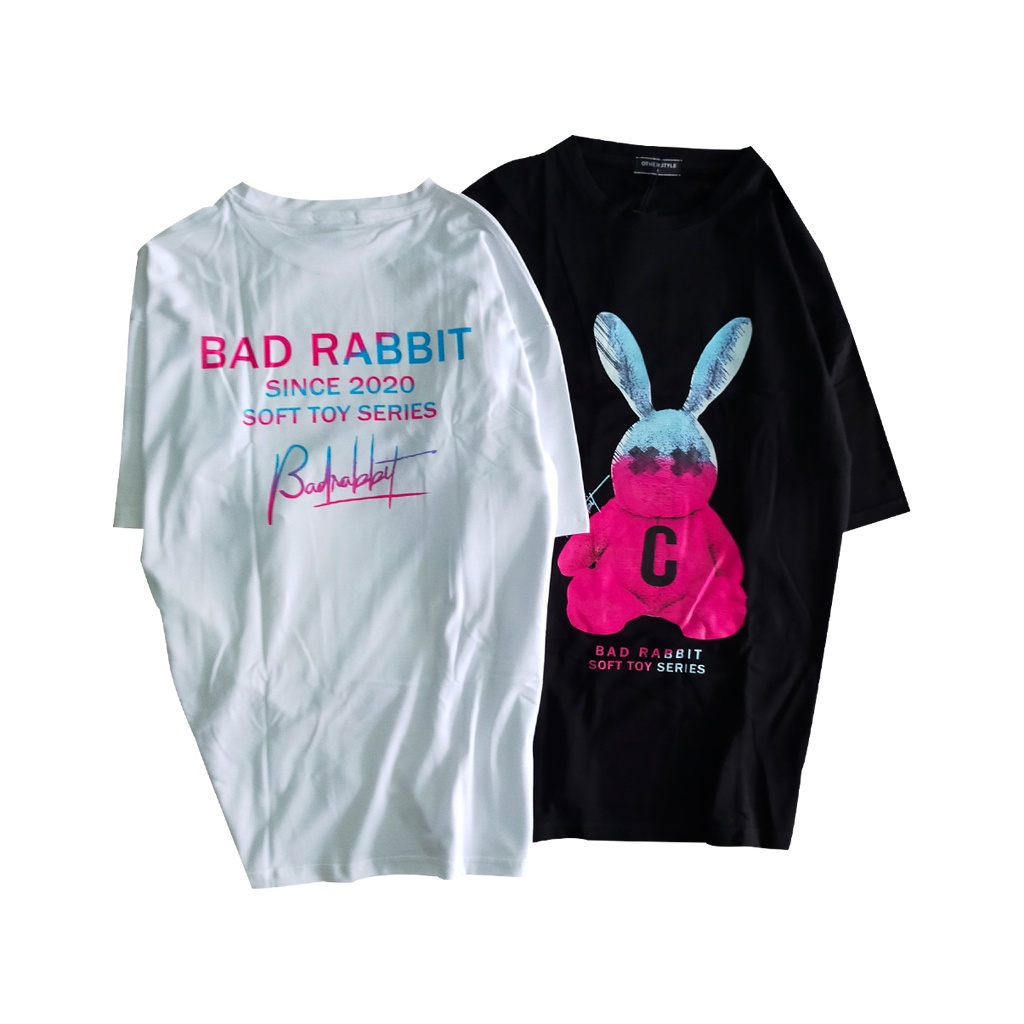 Áo thun unisex tay lỡ form rộng bad rabbit c, áo phông phom rộng cổ tròn chất cotton mềm mịn thương hiệu Otherstyle