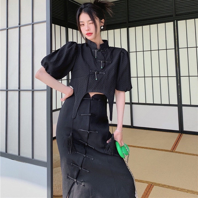 Set áo + váy phong cách Trung Hoa