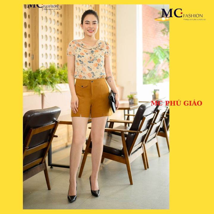 Áo Sơ Mi Kiểu Nữ Đẹp Cộc Tay Mc Fashion Màu Hồng Cam Mịn Nhẹ Không Nhăn Không Xù TA986