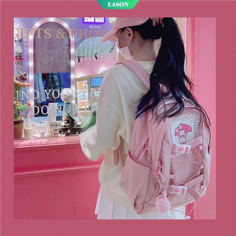 Sanrios Anime KawaiiInsins Cinnamoroll Fashion Waterproof Women Backpack Teenager Girl Kawaii BookBag Laptop Rucksack Cute Student School Bag Mochila Female