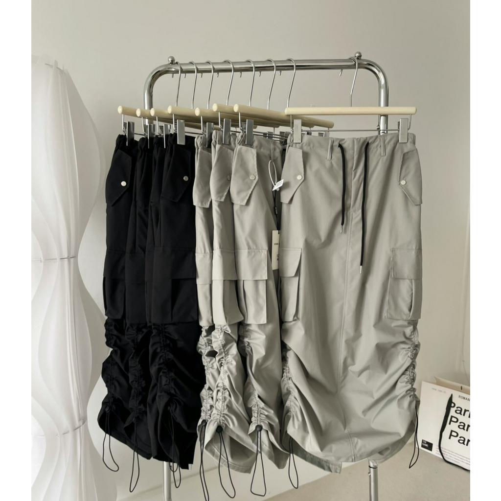 Chân Váy Dây Rút Thể Thao Dài Bên Hông Phong Cách Mỹ 63698