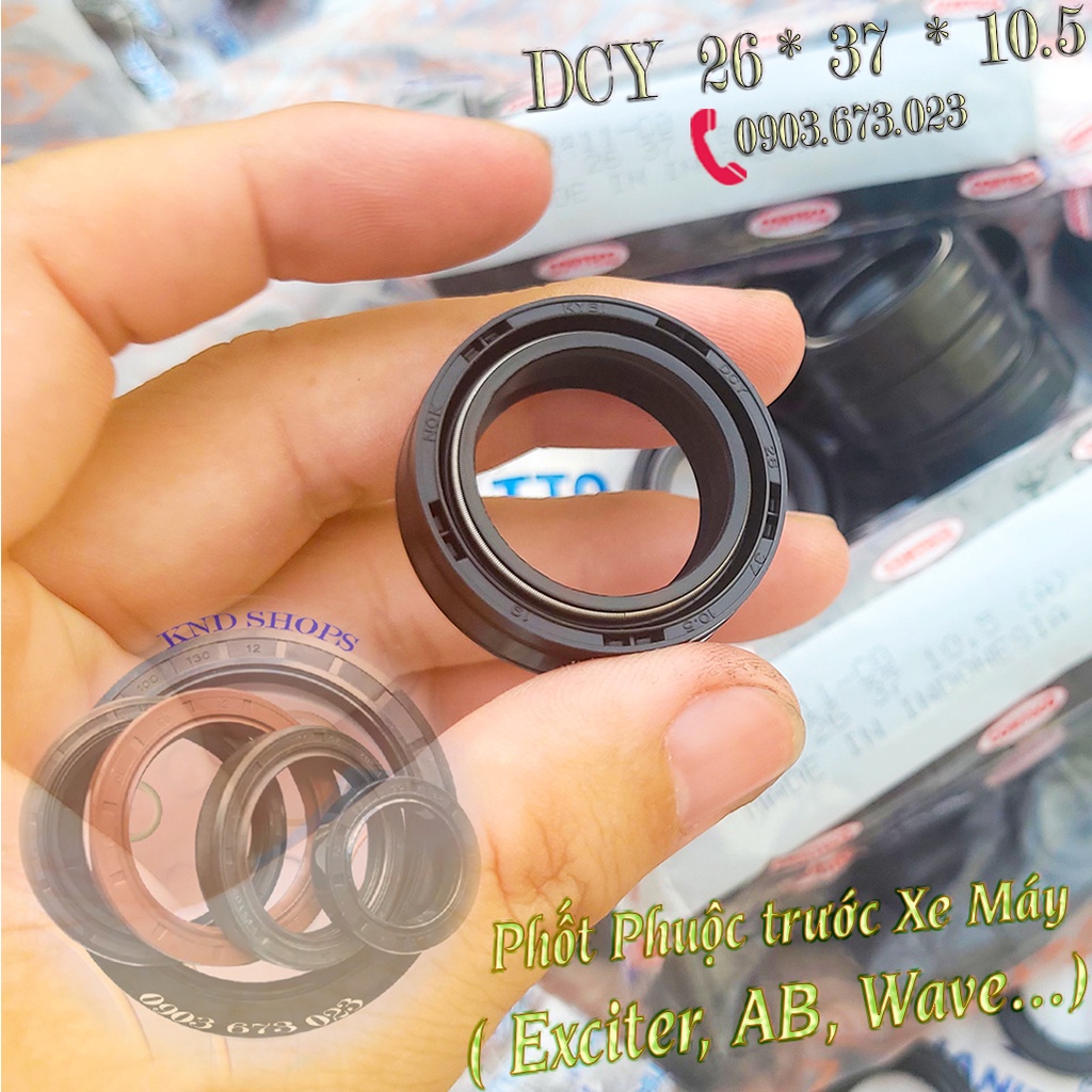 Phốt giảm sóc phuộc trước NOK/NACTEC DCY 26*37*10.5 | Nactec DCY 27*37*10.5 02 lò xo cho Nouvo, Sirius, NVX, Exiter,...