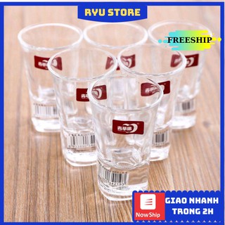 Ly rượu 💖𝑭𝑹𝑬𝑬𝑺𝑯𝑰𝑷💖Ly Uống Rượu Thủy Tinh - Hộp Bộ 6 cái