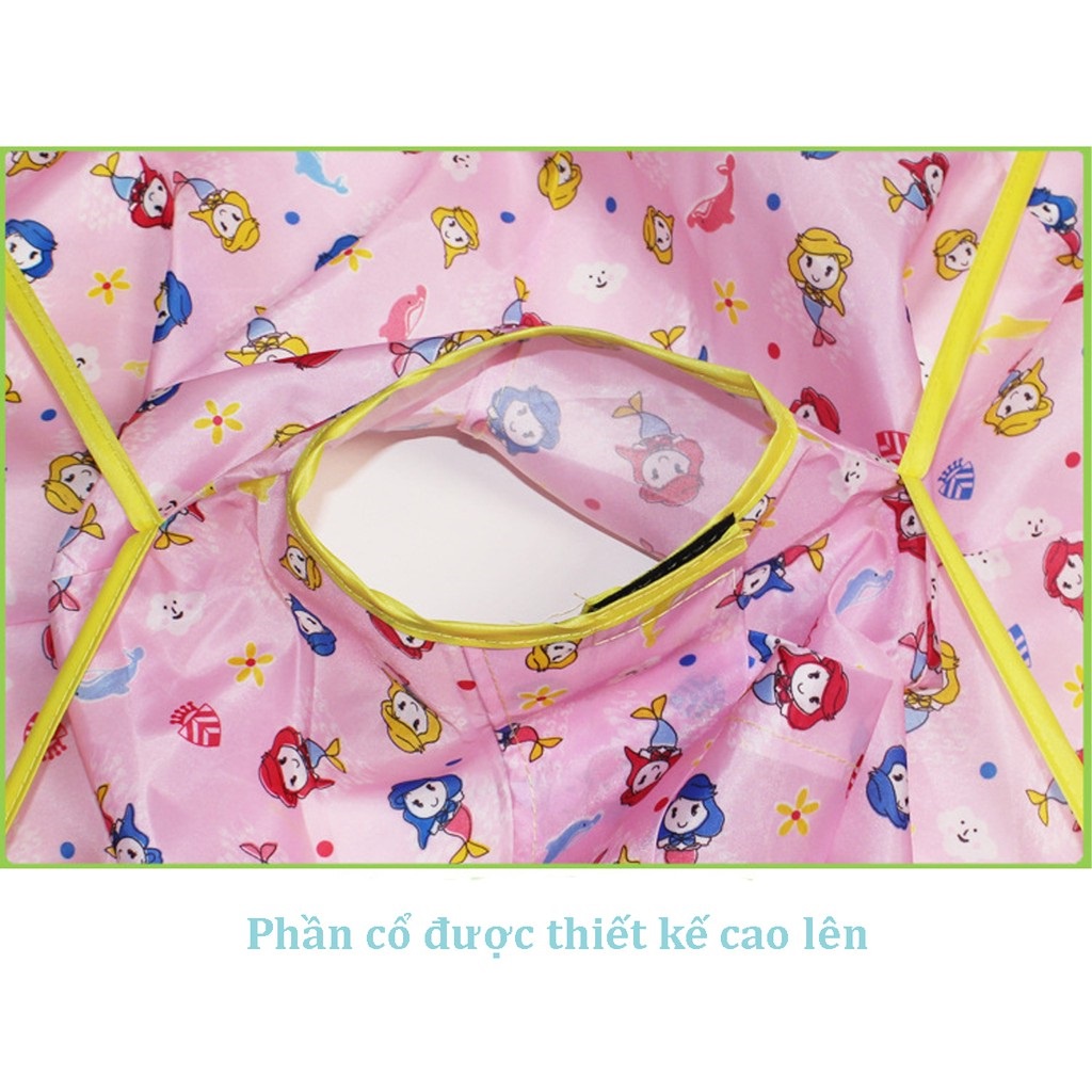 Áo choàng cắt tóc cho bé giúp không dính tóc lên người, Vải dù trùm cắt tóc cho trẻ hứng tóc vụn dễ vệ sinh