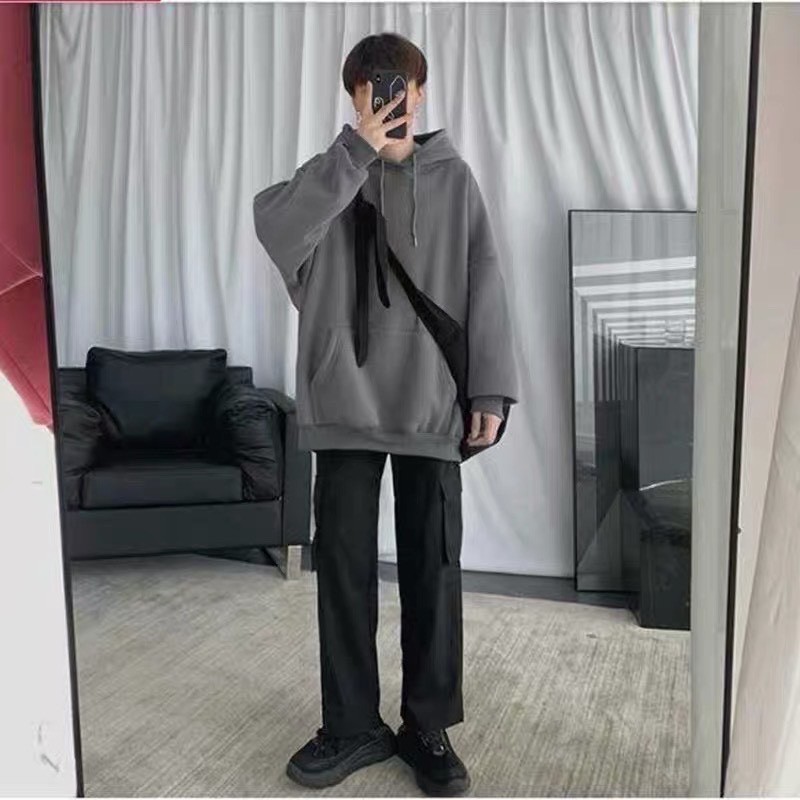 Áo Hoodie Nỉ bông TRƠN màu Xám/Xám xanh UNISEX/Nam nữ unisex/ HOODIE TRƠN | BigBuy360 - bigbuy360.vn