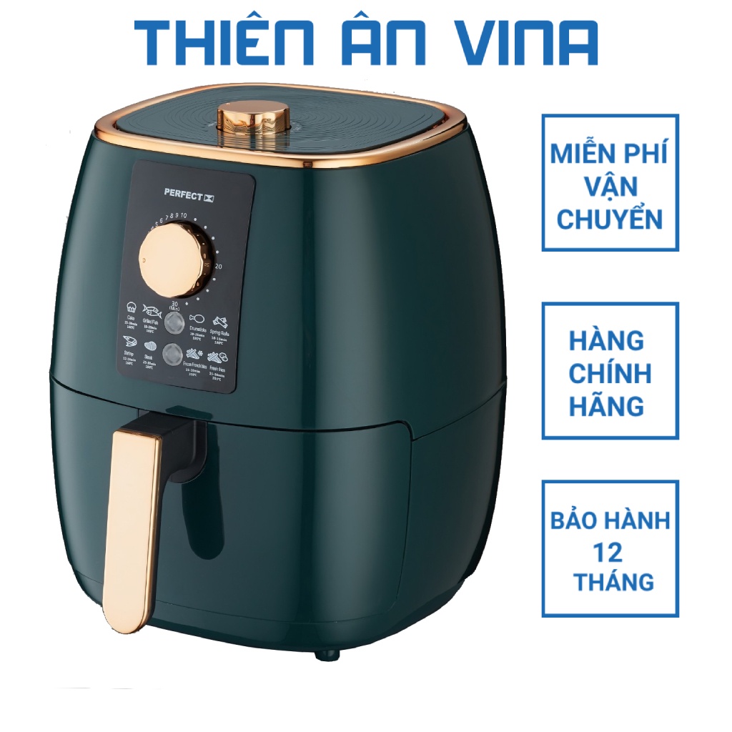 Nồi chiên không dầu Perfect 3.5L và 5L mẫu mới chống dính tốt - Hàng chính hãng bảo hành 12 tháng