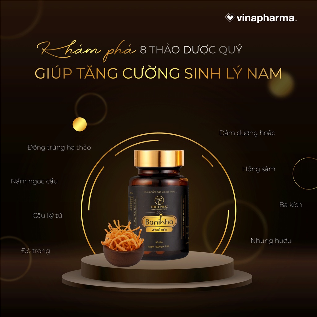 Viên bổ thận banikha Tăng cường sinh lý nam Bổ thận nam Hỗ trợ giảm đau lưng mỏi gối tiểu đêm nhiều Hộp 60 Viên