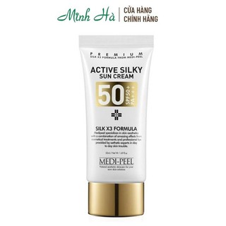 Kem chống nắng medi-peel silk x 3 formula active silky sun cream spf50+ pa+++ 50ml dành cho da dầu