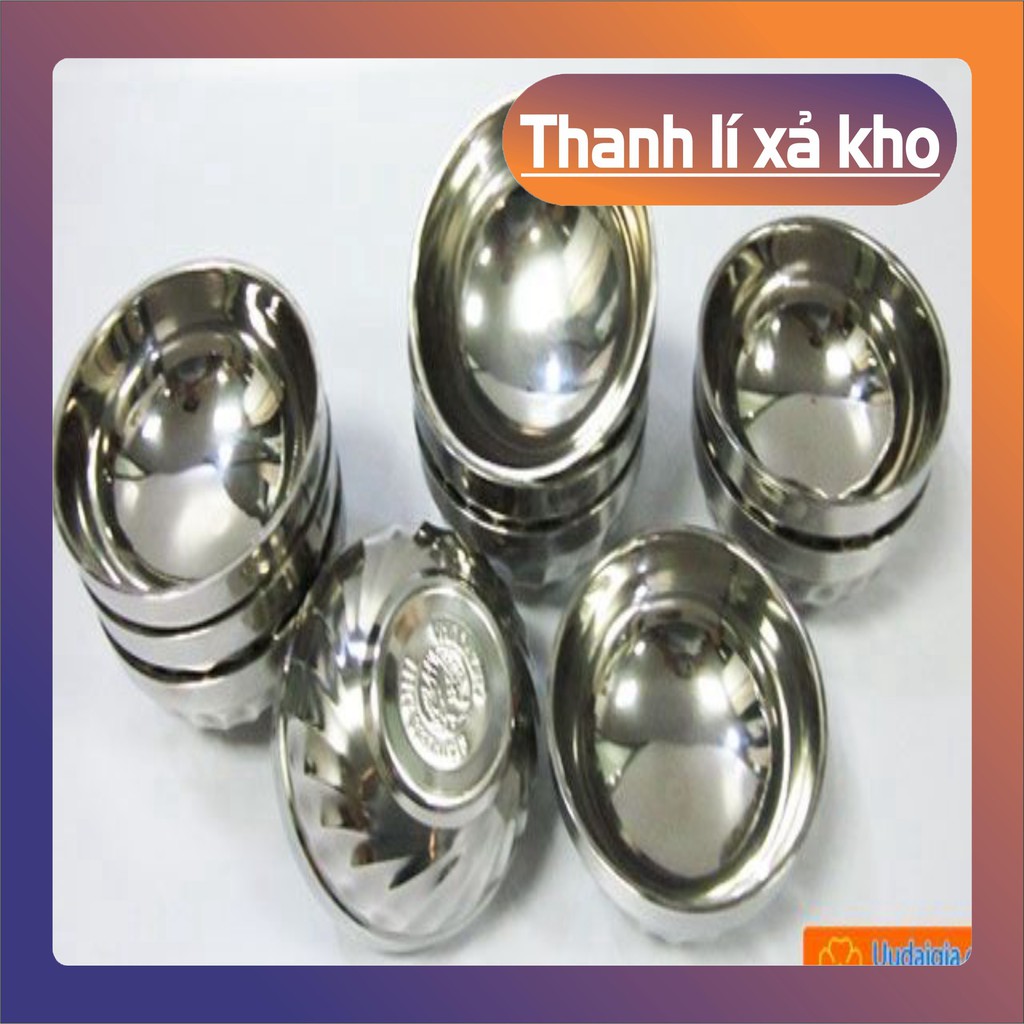 Chén inox 💖𝑭𝑹𝑬𝑬𝑺𝑯𝑰𝑷💖 Chén Cơm Inox 304 2 lớp Xoắn Cao Cấp Không Gỉ