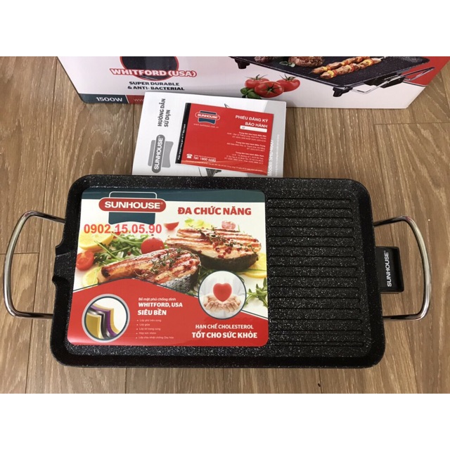 Bếp Nướng Điện Không Khói Cao Cấp SUNHOUSE SHD4607 Bảo Hành Chính Hãng [CAO CẤP] Bếp Nướng Không Khói Hàng Loại 1