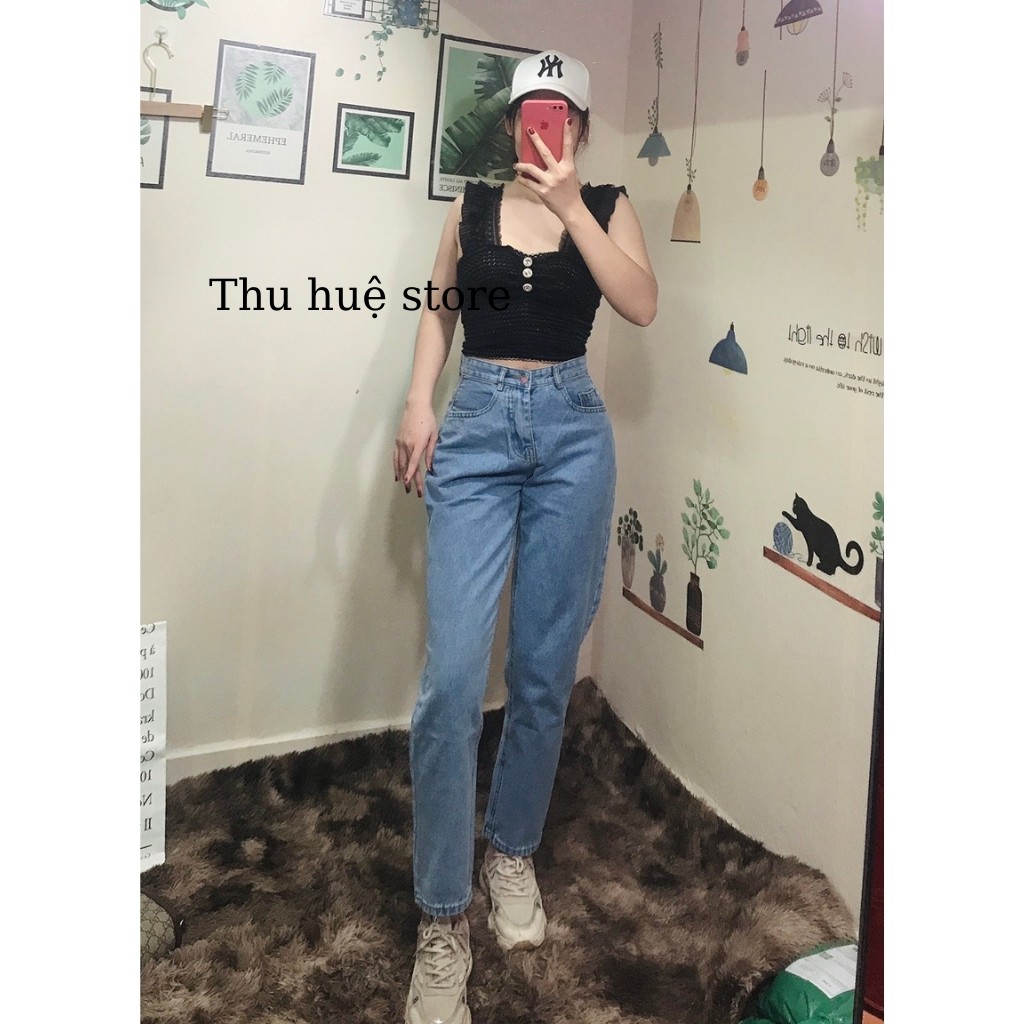 Quần Baggy Jean Nữ From Chuẩn Mẫu Kèm Ảnh Thật 100%