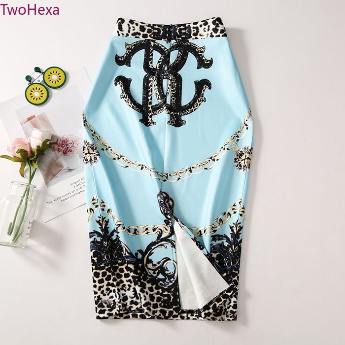 Chân váy bút chì lưng cao hoạ tiết in thiết kế ôm sát tôn dáng cho nữ