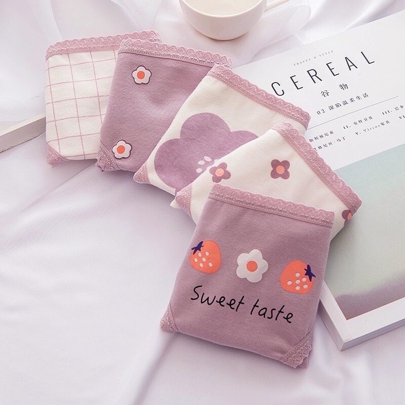 Quần Lót Nữ Cotton Co Dãn 4 Chiều Nâng Mông Hoạ Tiết Ngẫu Nhiên HAVAVA