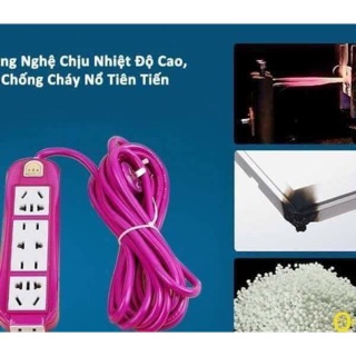 Ổ cắm điện tím đa năng chống giật 12 ổ - chống giật