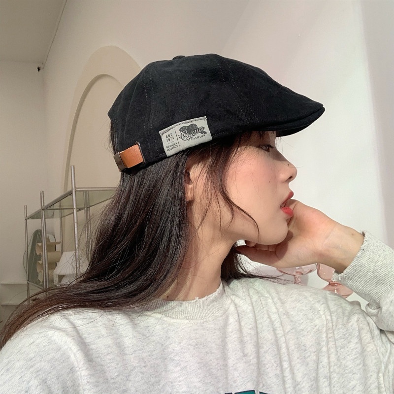 1 mũ beret màu trơn thời trang unisex