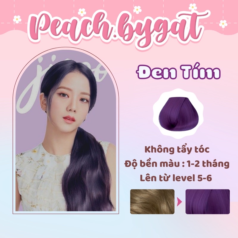 Thuốc nhuộm tóc ĐEN TÍM không cần dùng thuốc tẩy tóc của Peach.bygat