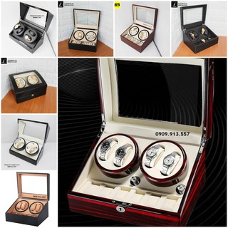 [BẢO HÀNH] Hộp Lắc Đồng Hồ Cơ automatic 4 xoay 6 Trưng Bày Vỏ Da, Vỏ Gỗ HÀNG XỊN XÒ