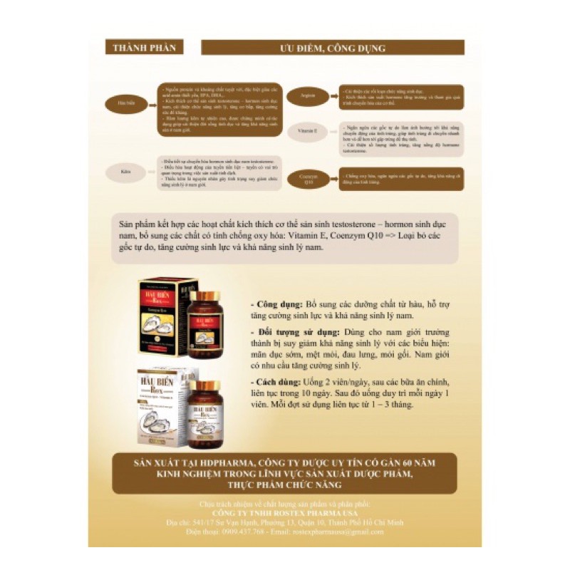 Tinh Chất Hàu Biển ROX hỗ trợ tăng cường sinh lý nam giới- Hộp 30 viên