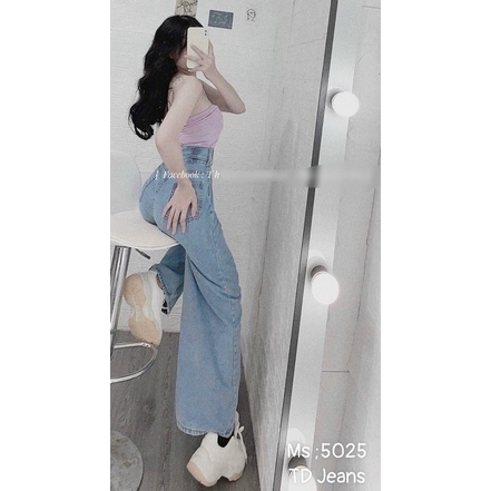 Quần baggy jeans ống suông rộng, quần bò baggy ống rộng lưng cao 2 nút mã 5024, 5025 - J05J