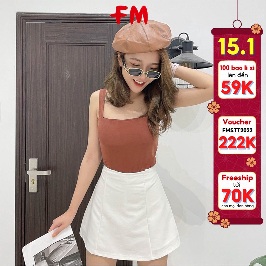 Áo 2 dây croptop FM Style thun nữ 2 dây bản to kiểu ôm vải co giãn thoáng mát quyến rũ dễ phối đồ 211114687