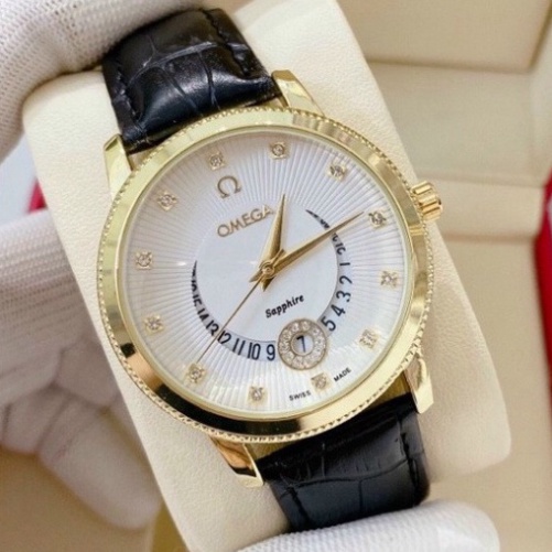 Đồng hồ nam dây da omega máy nhật, đẳng cấp | Bảo hành 12 tháng