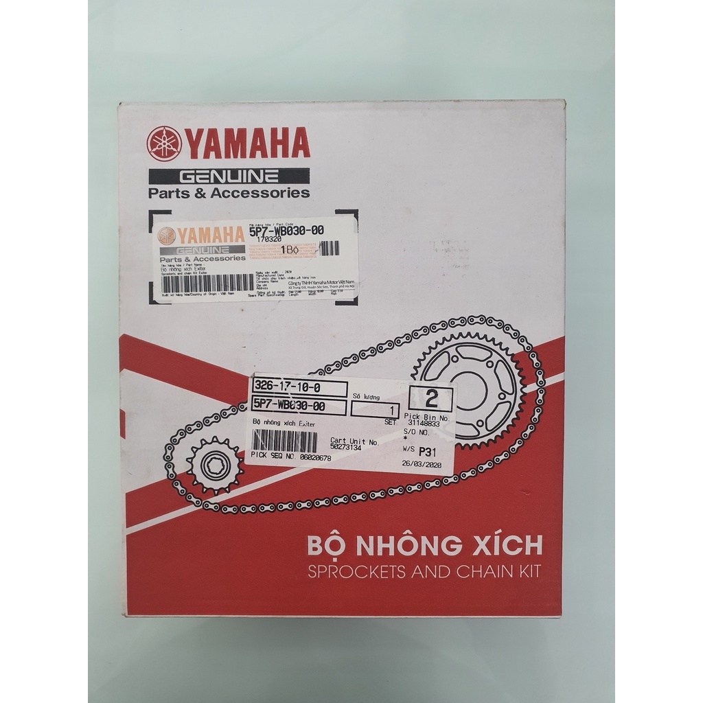 Bộ Nhông Xích Xe Yamaha, Nhông Sên Dĩa Xe Máy, NSD Xe Yamaha chính hãng