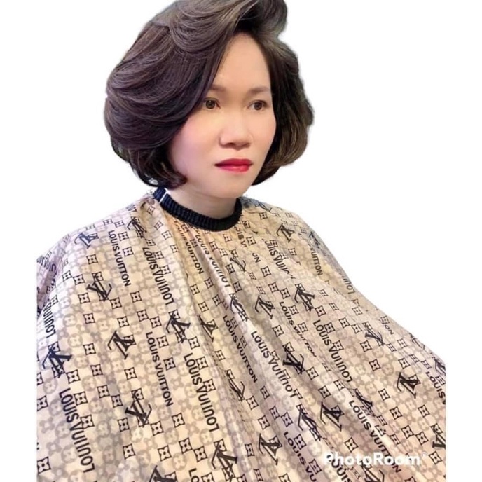 Áo choàng cắt tóc logo L.V khổ to 140 x 120 cm vải đẹp